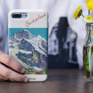 Zwitserse Alps Vintage Reis   Jungfrau Painting Samsung Galaxy Hoesje