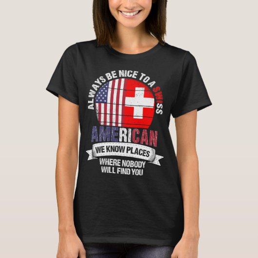 Zwitserse Amerikaans kenniscentrum plaatst Zwitser T-shirt (Voorkant)