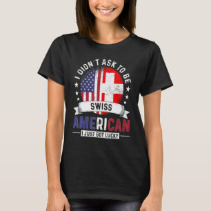 Zwitserse Amerikaanse Landen Vlaggen Trots Zwitser T-shirt