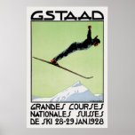 Zwitserse Art Deco Snow Ski Sport Competition Poster<br><div class="desc">Zwitsers kunstwerk deco sneeuwscans Poster van de wedstrijd Anime Cartoon Comic Fiction Manga</div>