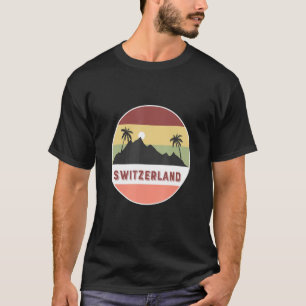 Zwitserse bergen en palmen t-shirt