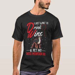 Zwitserse berghond en wijn t-shirt