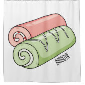 Zwitserse cartoon voor rolkoeken douchegordijn (Voorkant)