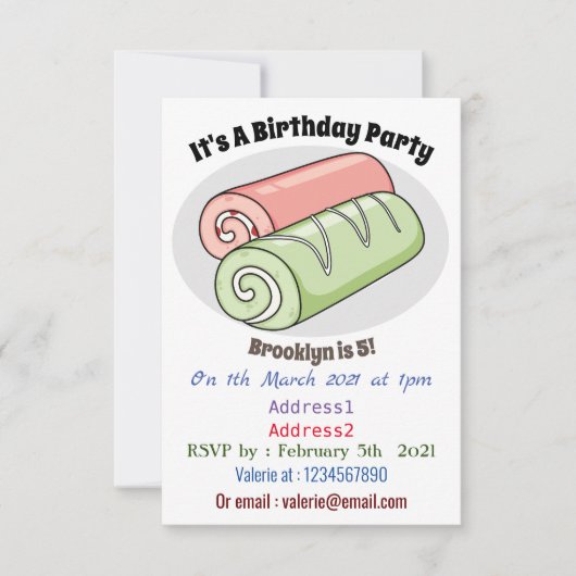 Zwitserse cartoon voor rolkoeken kaart (Voorkant)