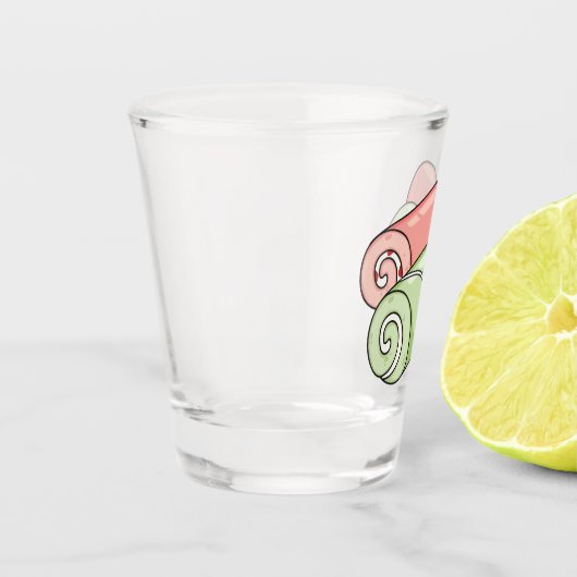 Zwitserse cartoon voor rolkoeken shot glas (Links)