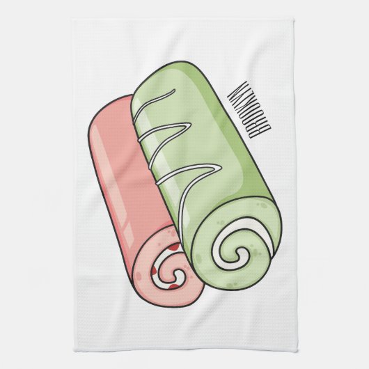 Zwitserse cartoon voor rolkoeken theedoek (Verticaal)