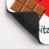 Zwitserse chocolade en hartvormige vlag muismat (Hoek)