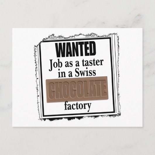 Zwitserse Chocolade-postkaart Briefkaart (Voorkant)