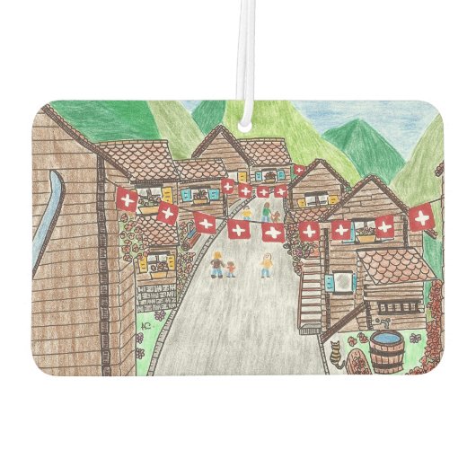 Zwitserse dorpsauto luchtverfrisser (Achterkant)