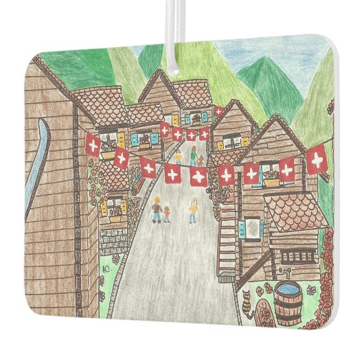 Zwitserse dorpsauto luchtverfrisser (Links)