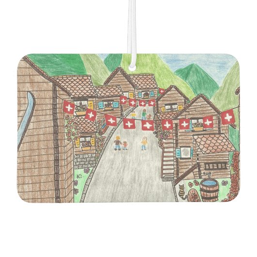 Zwitserse dorpsauto luchtverfrisser (Voorkant)