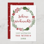 Zwitserse Duitse Prettig Kerstfeest, op maat gemaa Feestdagenkaart (Voorkant / Achterkant)