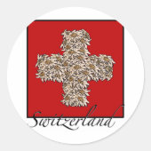 Zwitserse Edelweiss Cross Ronde Sticker (Voorkant)