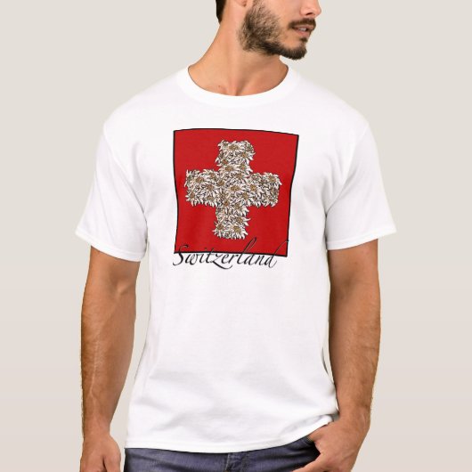 Zwitserse Edelweiss Cross T-shirt (Voorkant)