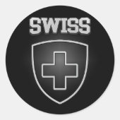 Zwitserse Embleem Ronde Sticker (Voorkant)