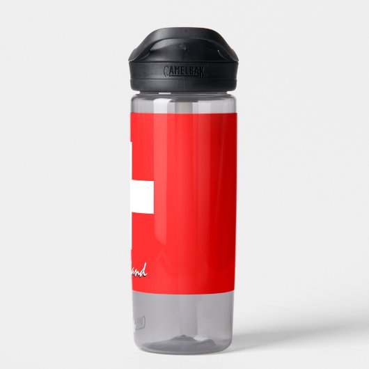 Zwitserse fles, patriottische Zwitserse vlag Waterfles (Achterkant)