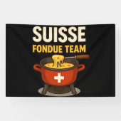 Zwitserse fondue team spandoek (Horizontaal)