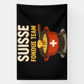 Zwitserse fondue team spandoek (Verticaal)
