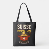 Zwitserse fondue team tote bag (Achterkant)