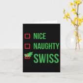 Zwitserse Grappige Zwitserland Pyjama Kerstcadeau  Kaart (Gele Bloem)