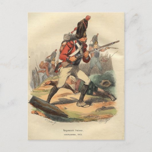 Zwitserse Grenadier Briefkaart (Voorkant)