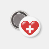 Zwitserse hartmagneet - Schweizer Herz - Coeur sui Magneet (Voorkant / Achterkant)