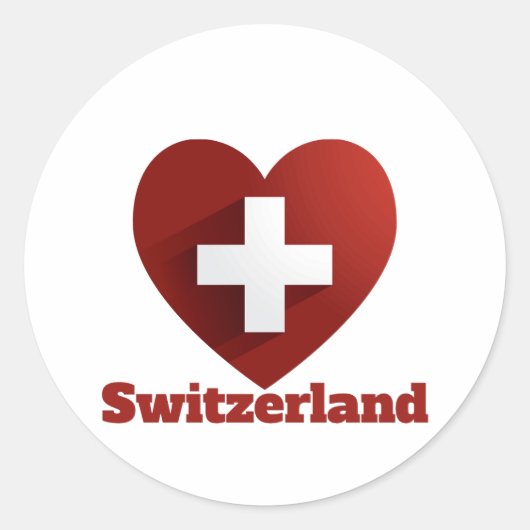 Zwitserse hartvlag ronde sticker (Voorkant)