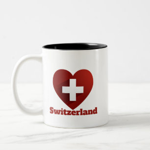 Zwitserse hartvlag tweekleurige koffiemok