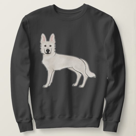 Zwitserse herder witte Duitse herder cartoon hond Trui (Design voorkant)