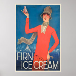 Zwitserse ijs vintage reclameposter poster