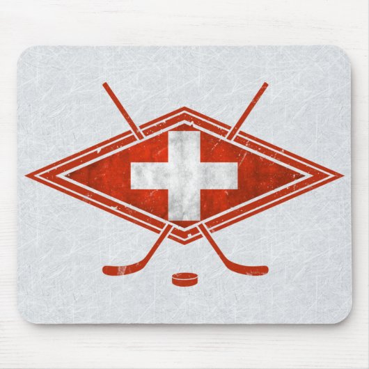 Zwitserse ijshockey Flag Zwitserland Muismat (Voorkant)