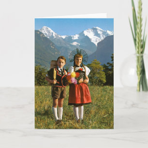 Zwitserse jongen en meisje kaart