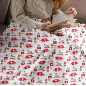 Zwitserse kaart en Zwitserse reispictogrammen Fleece Deken