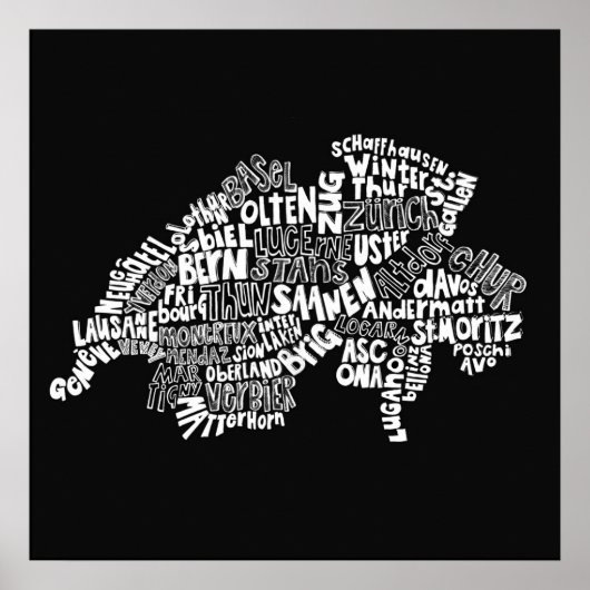 Zwitserse kaartinkt poster (Voorkant)