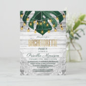 Zwitserse kaas Leaf String Lights Lace Bachelorett Kaart (Staand voorkant)