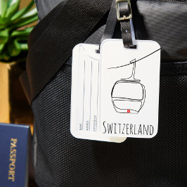 Zwitserse kabelbaanart | Alpiene Elegance Bagagelabel