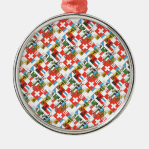 Zwitserse kantonnale vlaggen metalen ornament
