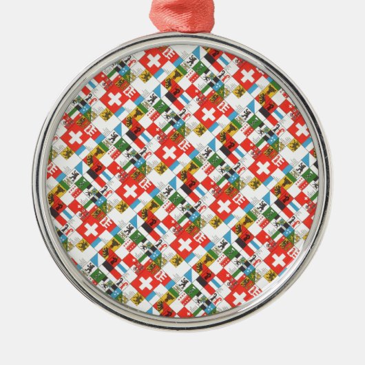 Zwitserse kantonnale vlaggen metalen ornament (Voorkant)