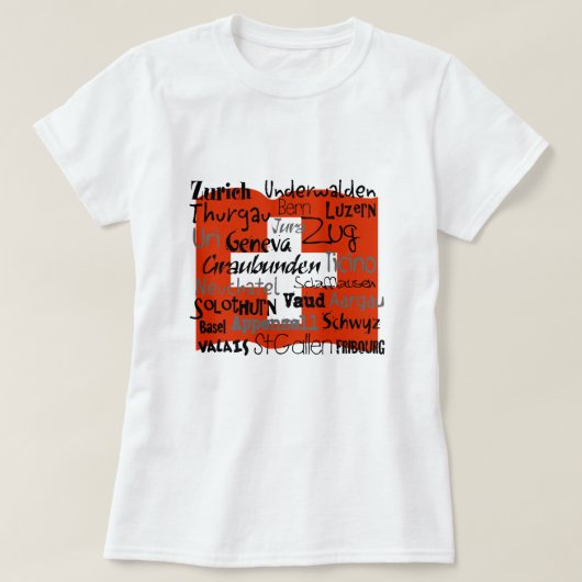 Zwitserse kantons Dames Shirten T-shirt (Design voorkant)