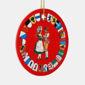 Zwitserse kantons en dansers keramisch ornament (Rechts)