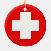 Zwitserse kantons en dansers keramisch ornament (Achterkant)