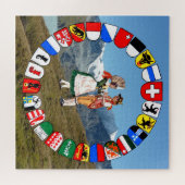 Zwitserse kantons en dansers legpuzzel (Horizontaal)
