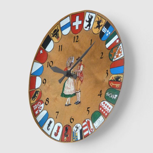 Zwitserse kantons en kostuums grote klok (Hoek)
