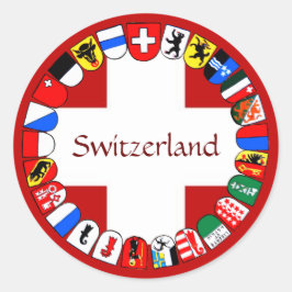 Zwitserse kantons ronde sticker