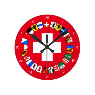 Zwitserse kantons wapenschild ronde klok