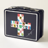 Zwitserse kantonvlaggen ingesloten op Zwitserse vl (Achterkant)