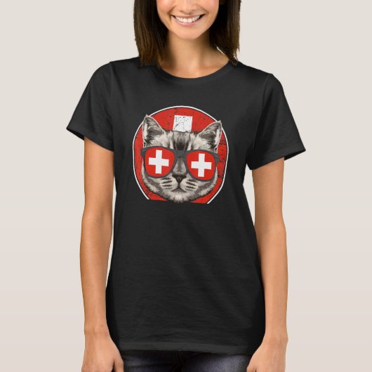 Zwitserse Kat Zwitsers T-shirt (Voorkant)