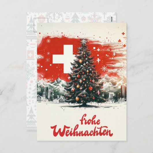 ZWITSERSE kerst Briefkaart (Voorkant / Achterkant)