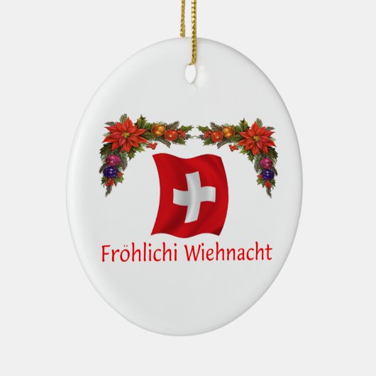 Zwitserse Kerstmis Keramisch Ornament (Rechts)