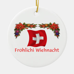 Zwitserse Kerstmis Keramisch Ornament